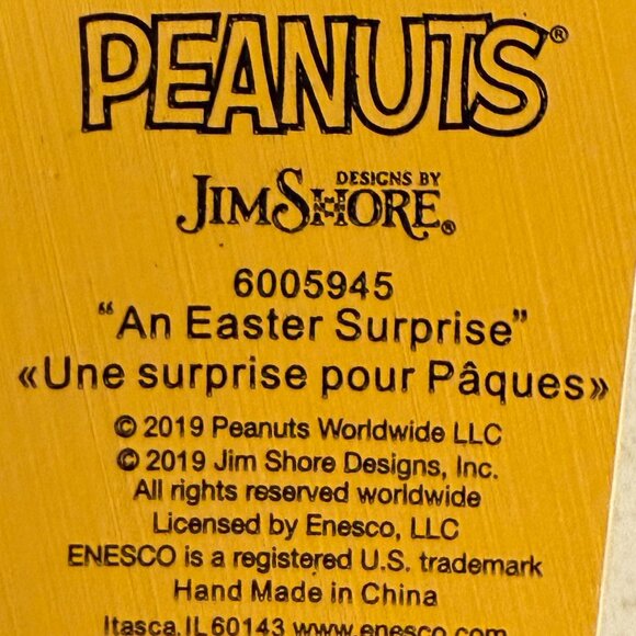 Jim Shore Snoopy Woodstock Peanuts An Easter Surprise Basket Ceramic Figurine - Picture 7 of 8